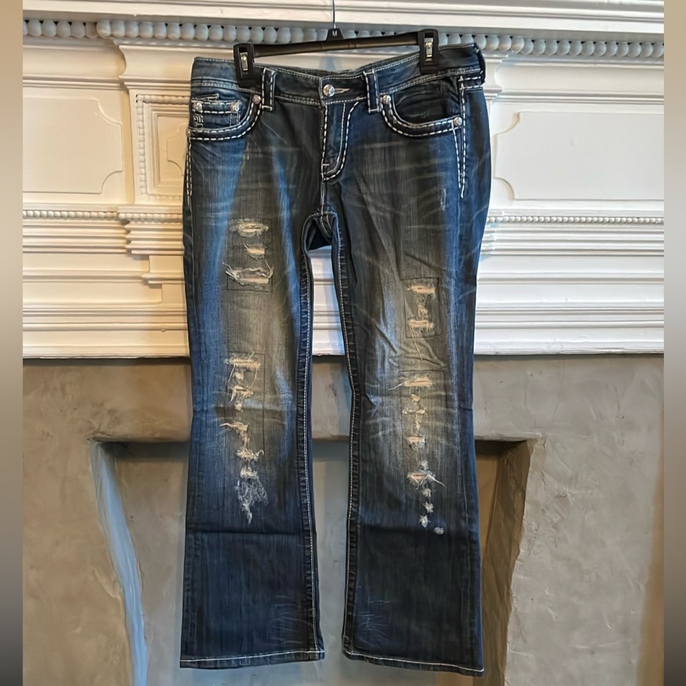 Miss me boot leg distressed jeans